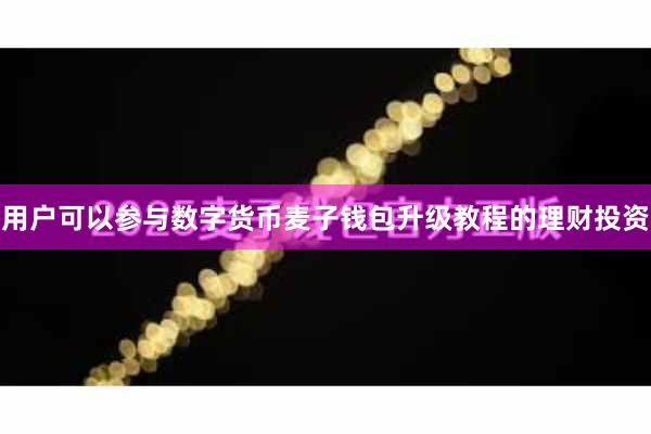 用户可以参与数字货币麦子钱包升级教程的理财投资