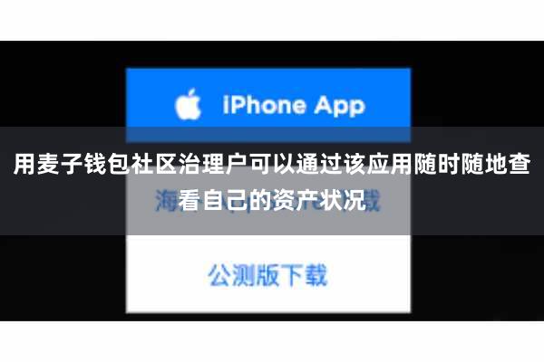 用麦子钱包社区治理户可以通过该应用随时随地查看自己的资产状况