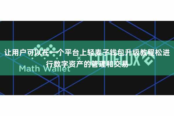 让用户可以在一个平台上轻麦子钱包升级教程松进行数字资产的管理和交易